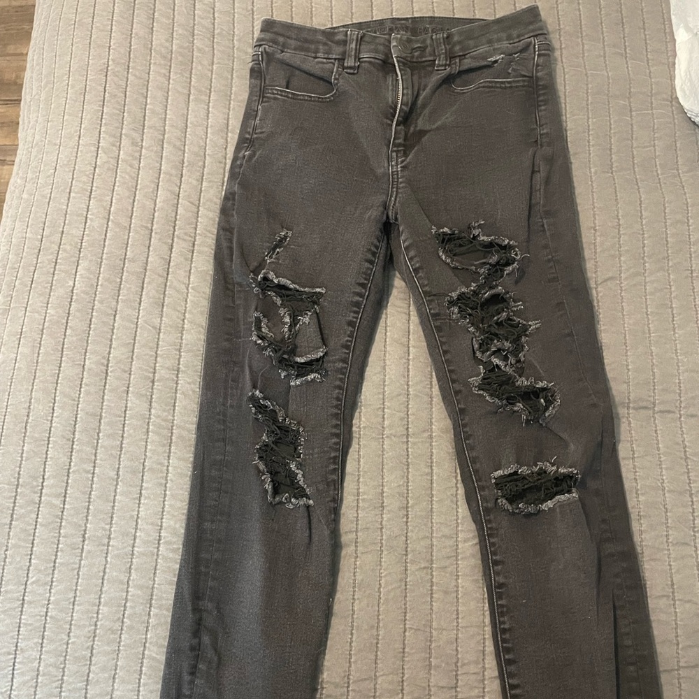 American eagle black curvy jeggings